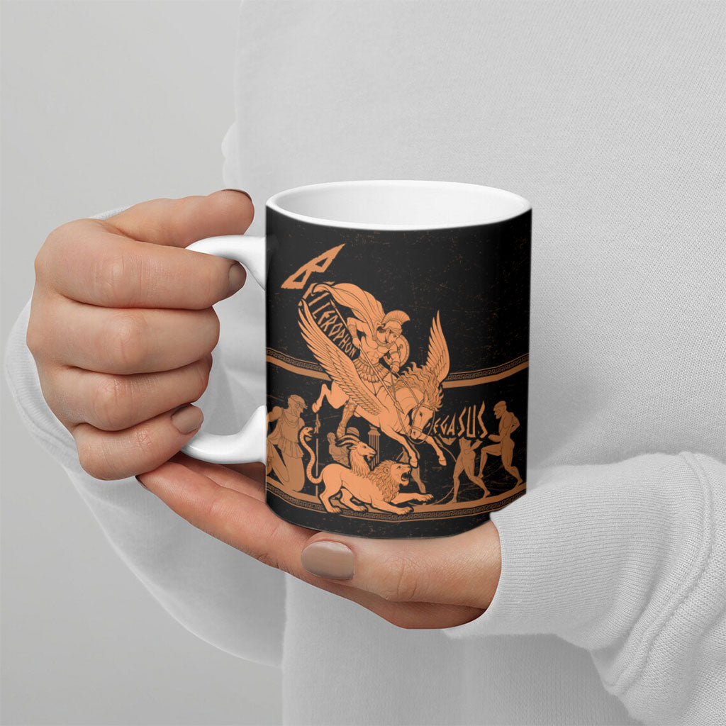 Bellerophon Vs Chimera Greek Mythology Ceramic Mug Ancient Greek Heroic