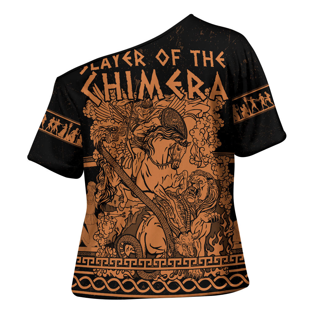 Bellerophon Vs Chimera Greek Mythology Cross Shoulder Shirt Ancient Greek Heroic