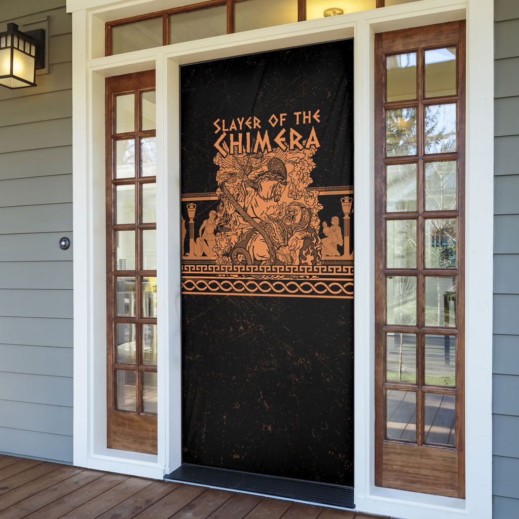 Bellerophon Vs Chimera Greek Mythology Door Cover Ancient Greek Heroic