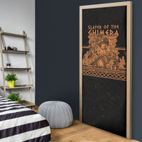 Bellerophon Vs Chimera Greek Mythology Door Cover Ancient Greek Heroic
