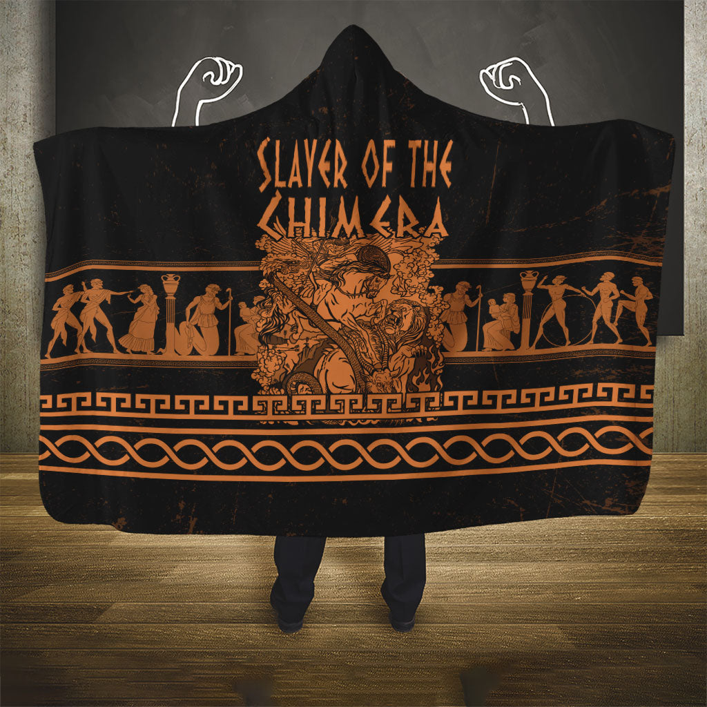 Bellerophon Vs Chimera Greek Mythology Hooded Blanket Ancient Greek Heroic