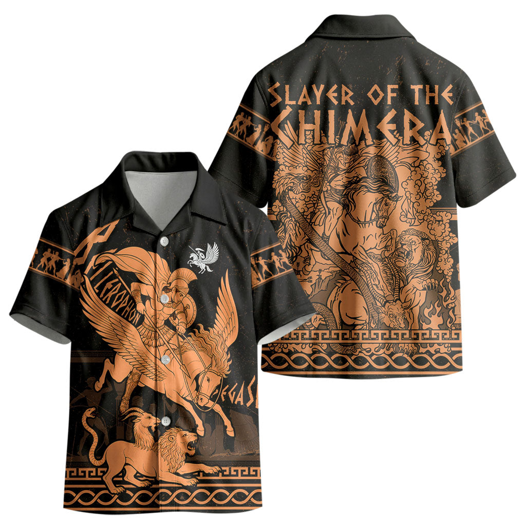 Bellerophon Vs Chimera Greek Mythology Kid Hawaiian Shirt Ancient Greek Heroic