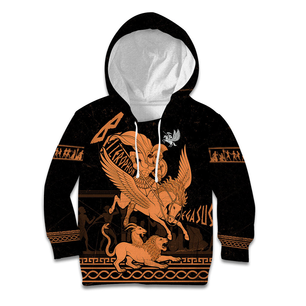 Bellerophon Vs Chimera Greek Mythology Kid Hoodie Ancient Greek Heroic