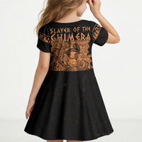 Bellerophon Vs Chimera Greek Mythology Kid Short Sleeve Dress Ancient Greek Heroic