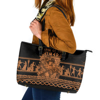 Bellerophon Vs Chimera Greek Mythology Leather Tote Bag Ancient Greek Heroic