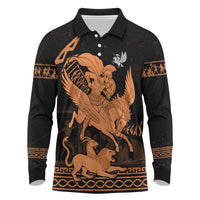 Bellerophon Vs Chimera Greek Mythology Long Sleeve Polo Shirt Ancient Greek Heroic