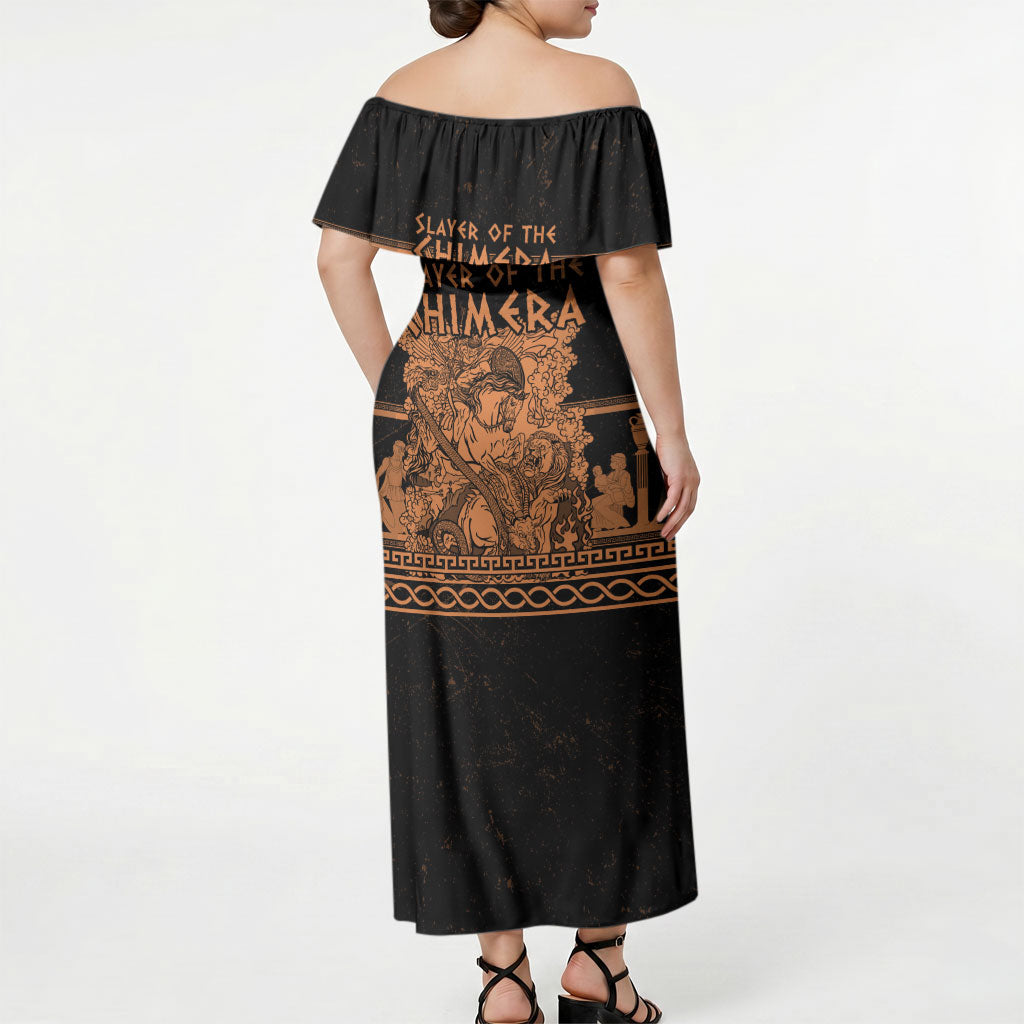 Bellerophon Vs Chimera Greek Mythology Off Shoulder Maxi Dress Ancient Greek Heroic