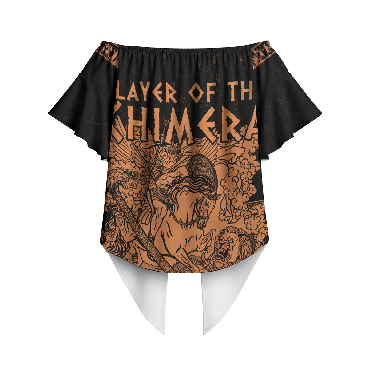 Bellerophon Vs Chimera Greek Mythology Off Shoulder Wrap Waist Top Ancient Greek Heroic
