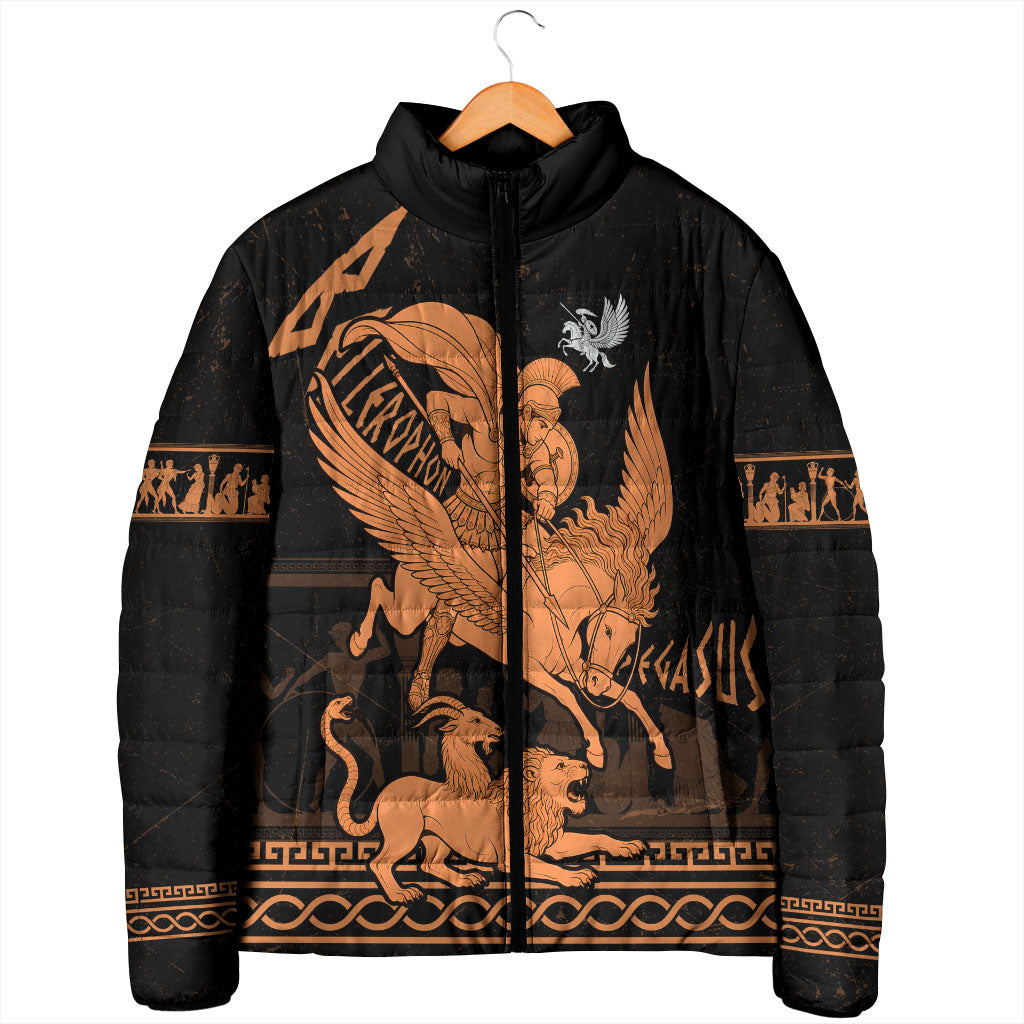 Bellerophon Vs Chimera Greek Mythology Padded Jacket Ancient Greek Heroic