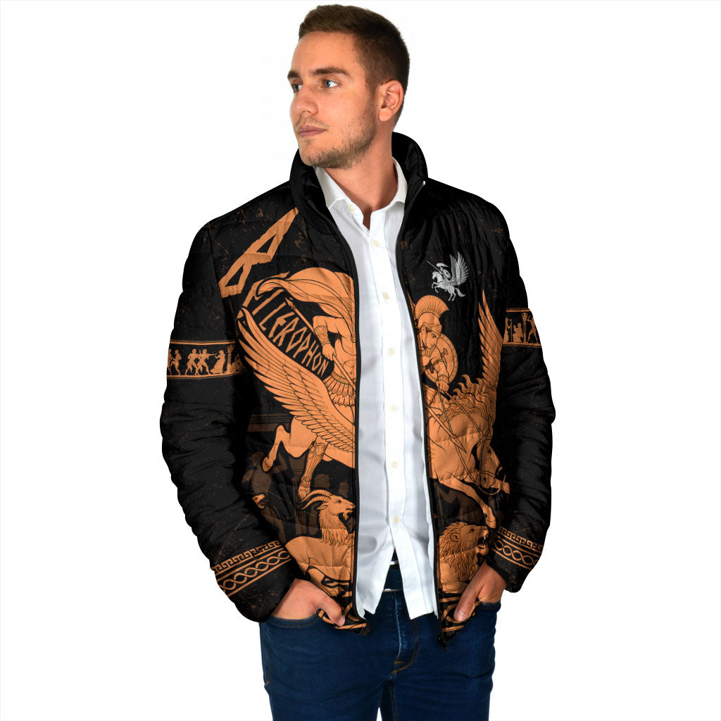 Bellerophon Vs Chimera Greek Mythology Padded Jacket Ancient Greek Heroic