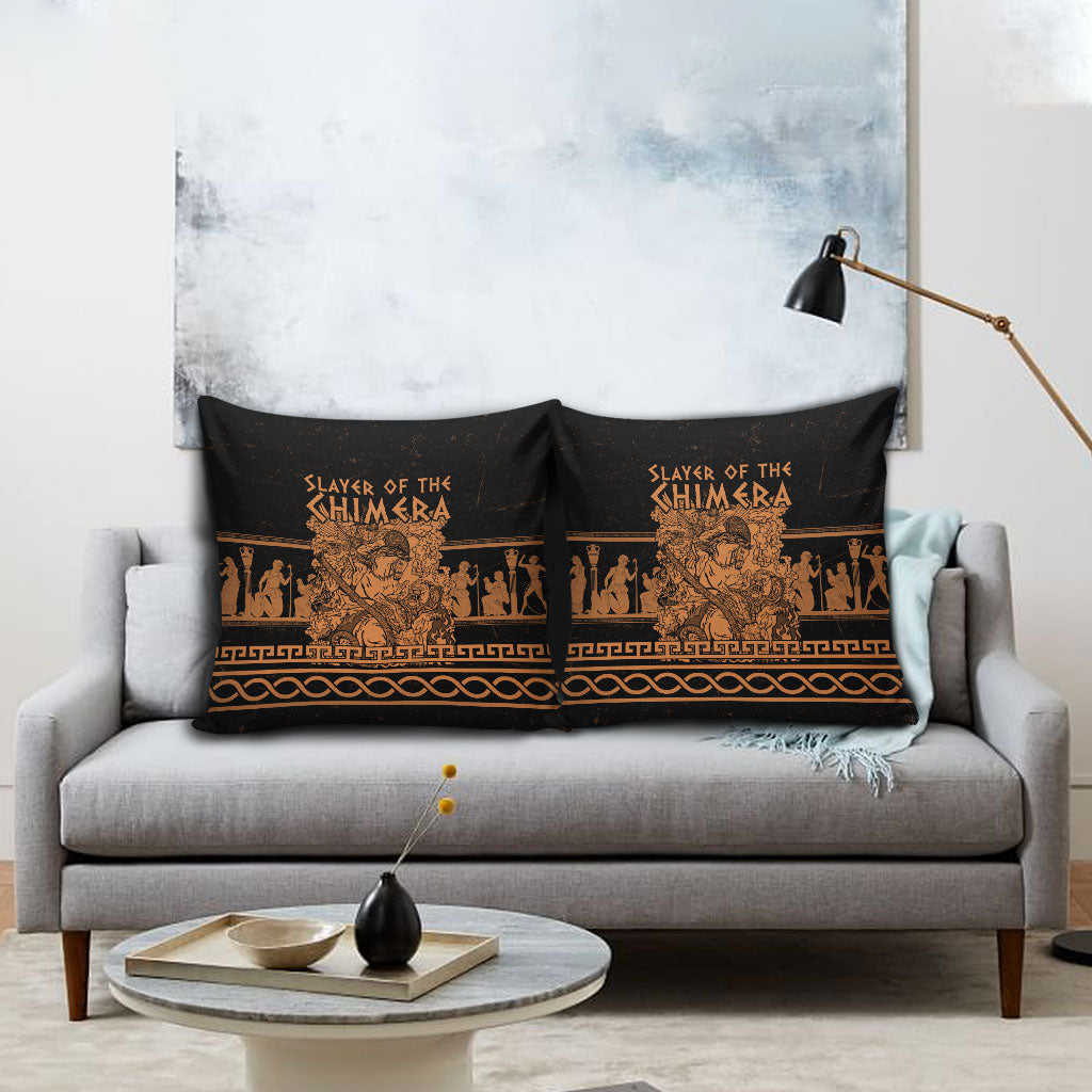 Bellerophon Vs Chimera Greek Mythology Pillow Cover Ancient Greek Heroic