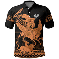 Bellerophon Vs Chimera Greek Mythology Polo Shirt Ancient Greek Heroic