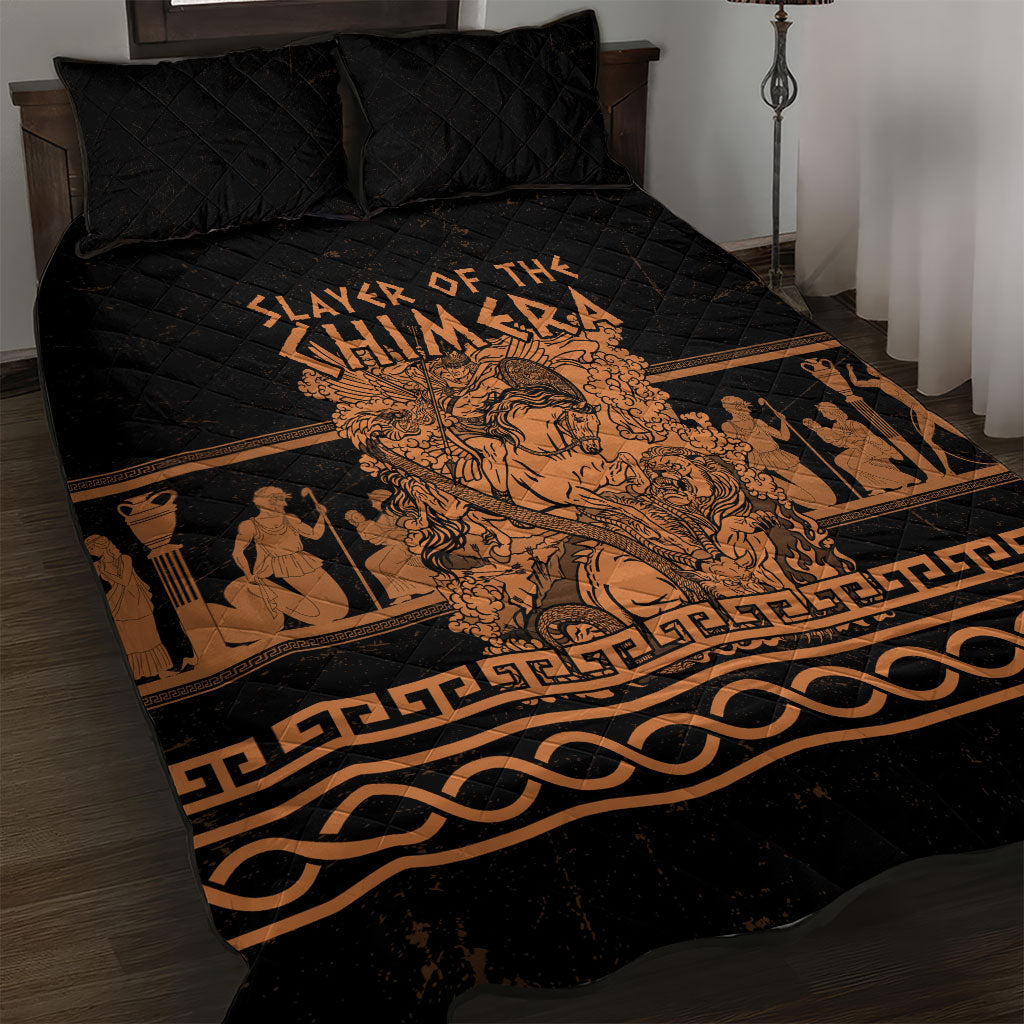 Bellerophon Vs Chimera Greek Mythology Quilt Bed Set Ancient Greek Heroic