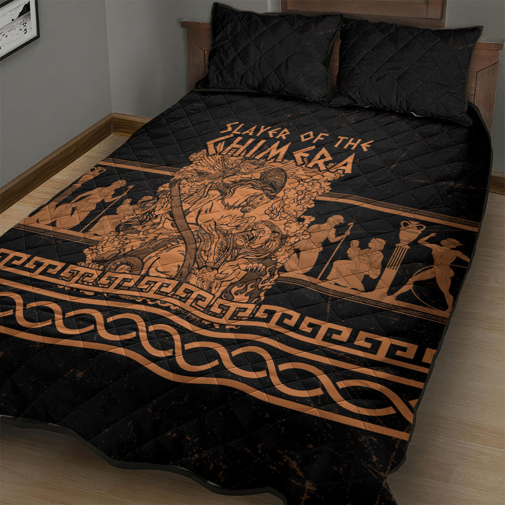 Bellerophon Vs Chimera Greek Mythology Quilt Bed Set Ancient Greek Heroic
