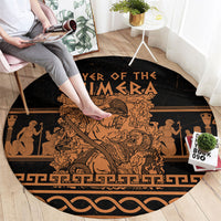 Bellerophon Vs Chimera Greek Mythology Round Carpet Ancient Greek Heroic