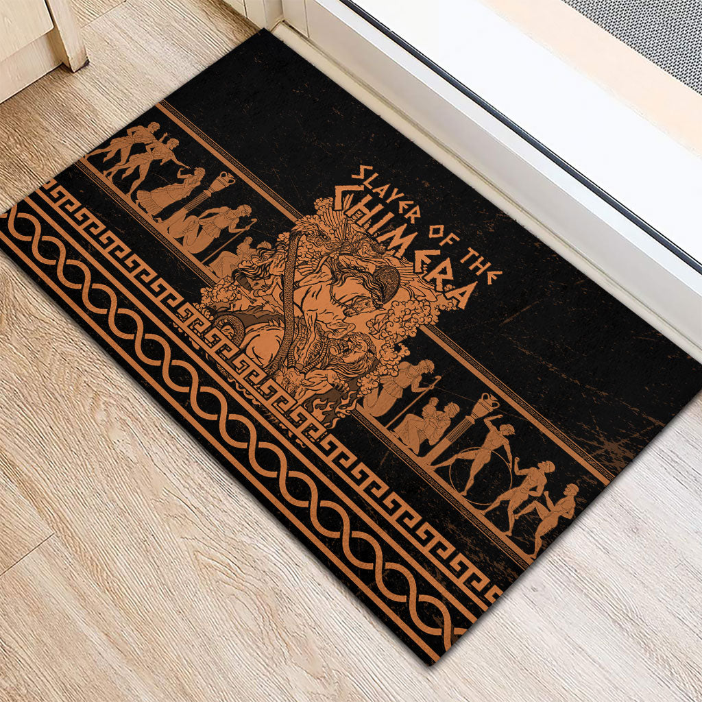 Bellerophon Vs Chimera Greek Mythology Rubber Doormat Ancient Greek Heroic