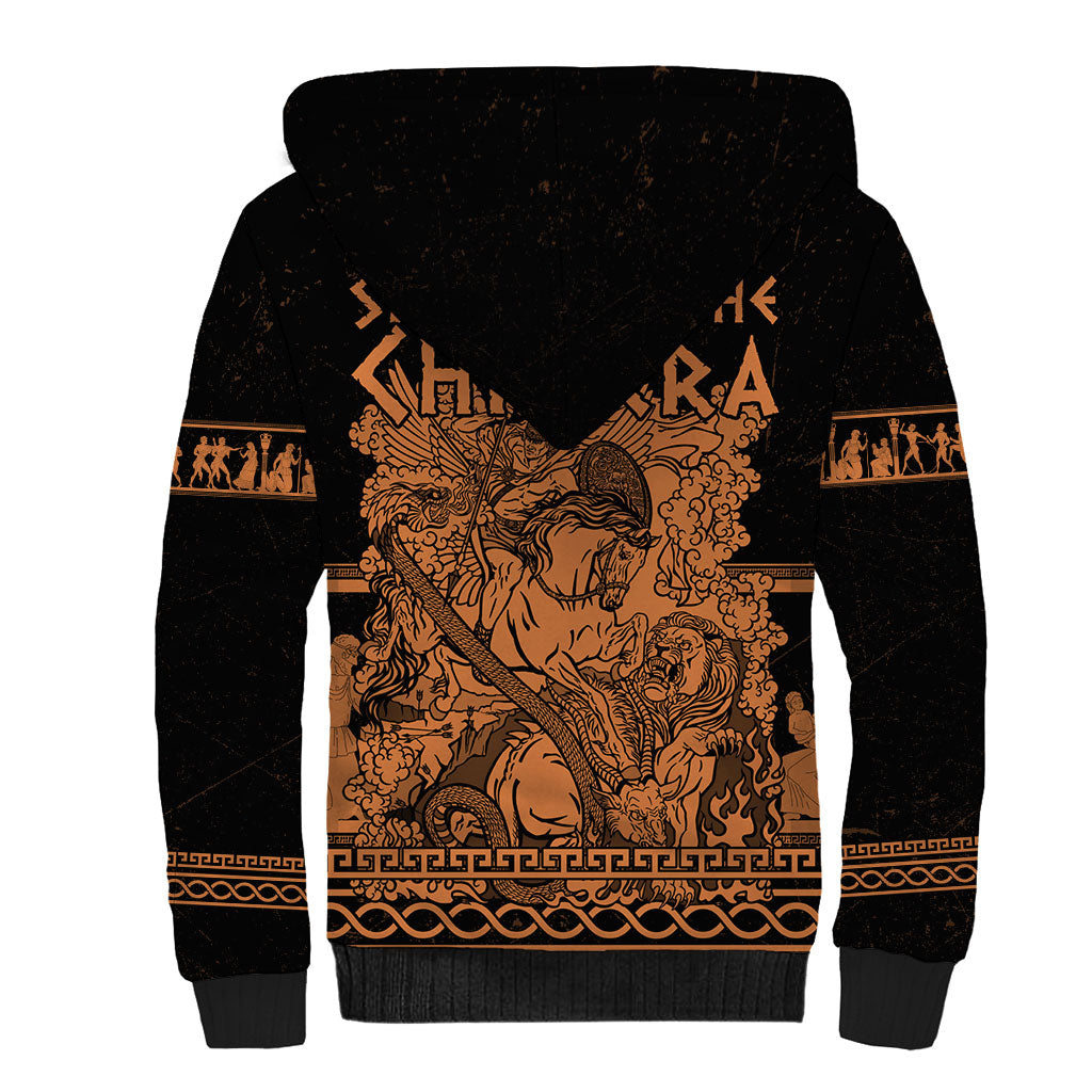 Bellerophon Vs Chimera Greek Mythology Sherpa Hoodie Ancient Greek Heroic