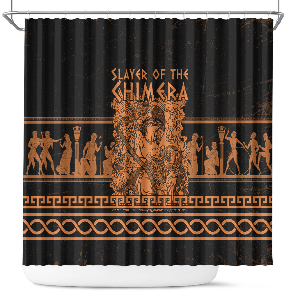 Bellerophon Vs Chimera Greek Mythology Shower Curtain Ancient Greek Heroic