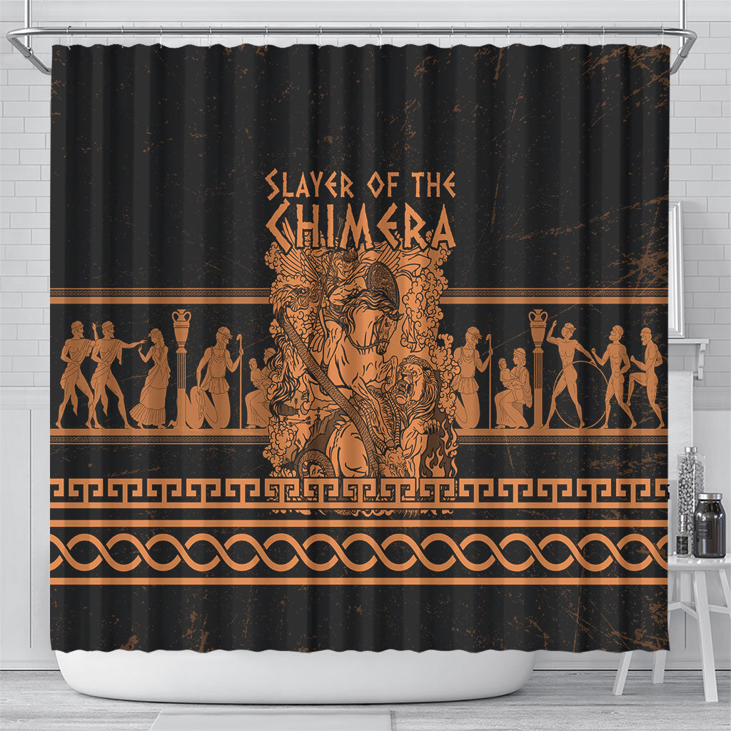 Bellerophon Vs Chimera Greek Mythology Shower Curtain Ancient Greek Heroic