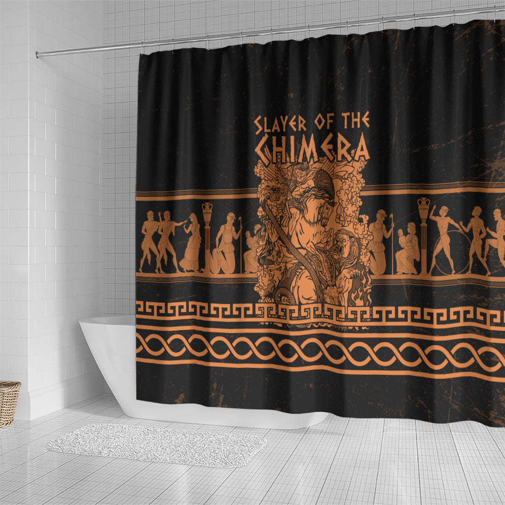Bellerophon Vs Chimera Greek Mythology Shower Curtain Ancient Greek Heroic