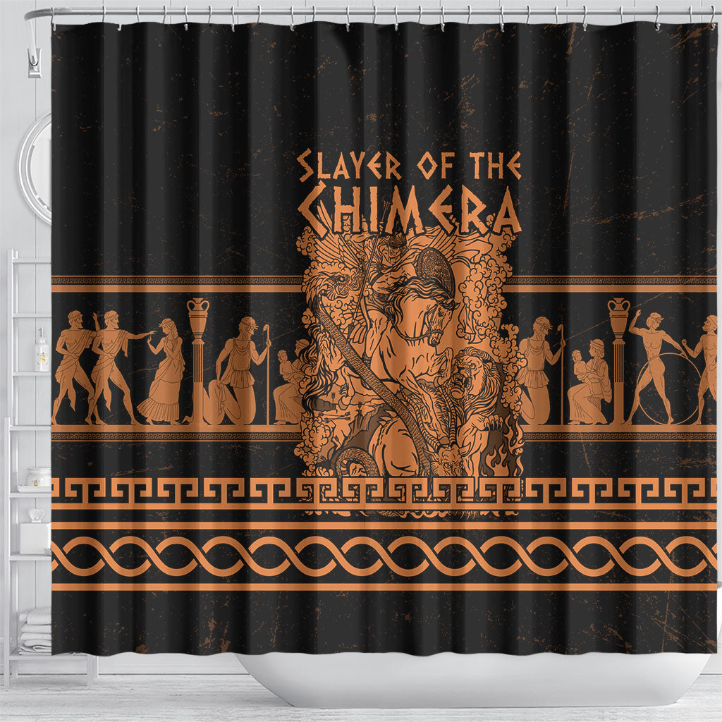 Bellerophon Vs Chimera Greek Mythology Shower Curtain Ancient Greek Heroic