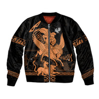 Bellerophon Vs Chimera Greek Mythology Sleeve Zip Bomber Jacket Ancient Greek Heroic