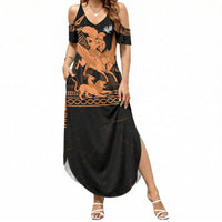 Bellerophon Vs Chimera Greek Mythology Summer Maxi Dress Ancient Greek Heroic
