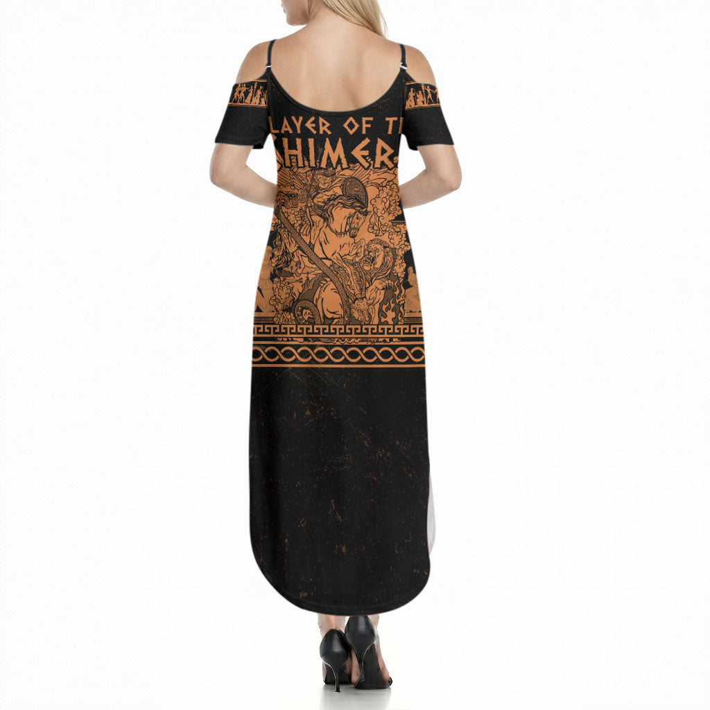 Bellerophon Vs Chimera Greek Mythology Summer Maxi Dress Ancient Greek Heroic