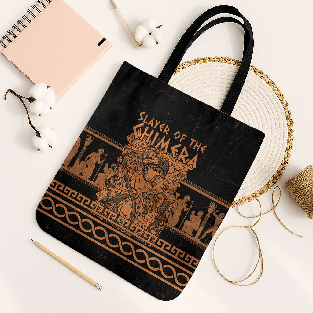Bellerophon Vs Chimera Greek Mythology Tote Bag Ancient Greek Heroic