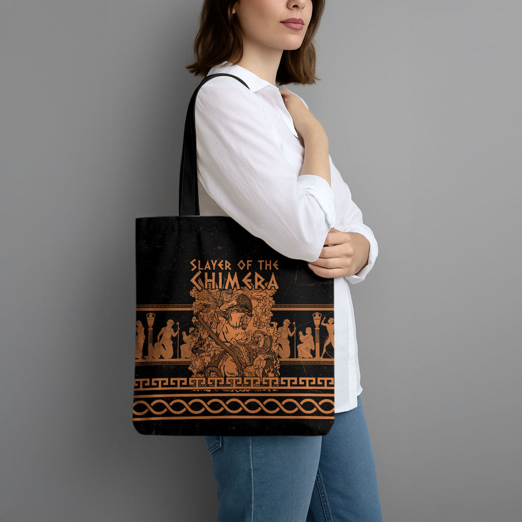 Bellerophon Vs Chimera Greek Mythology Tote Bag Ancient Greek Heroic