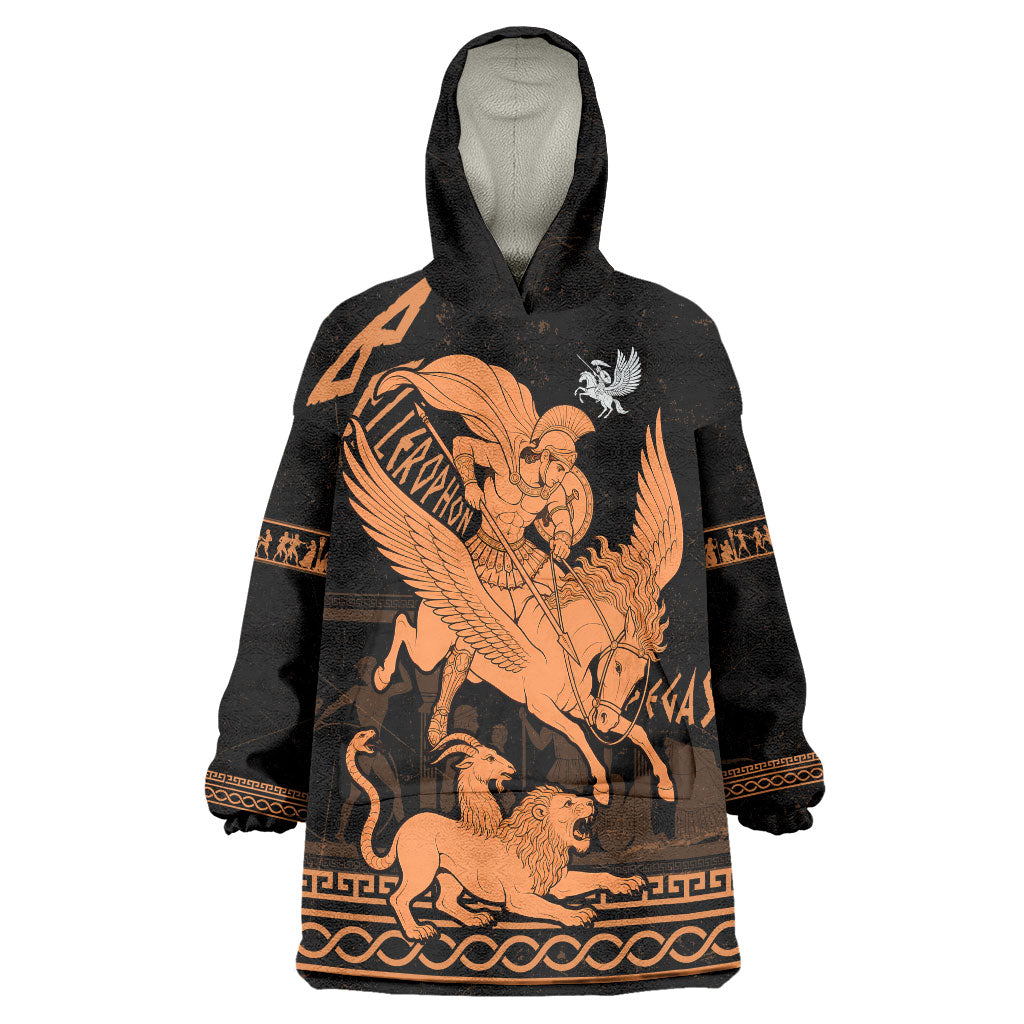 Bellerophon Vs Chimera Greek Mythology Wearable Blanket Hoodie Ancient Greek Heroic