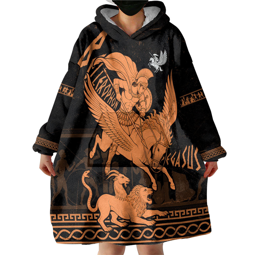 Bellerophon Vs Chimera Greek Mythology Wearable Blanket Hoodie Ancient Greek Heroic