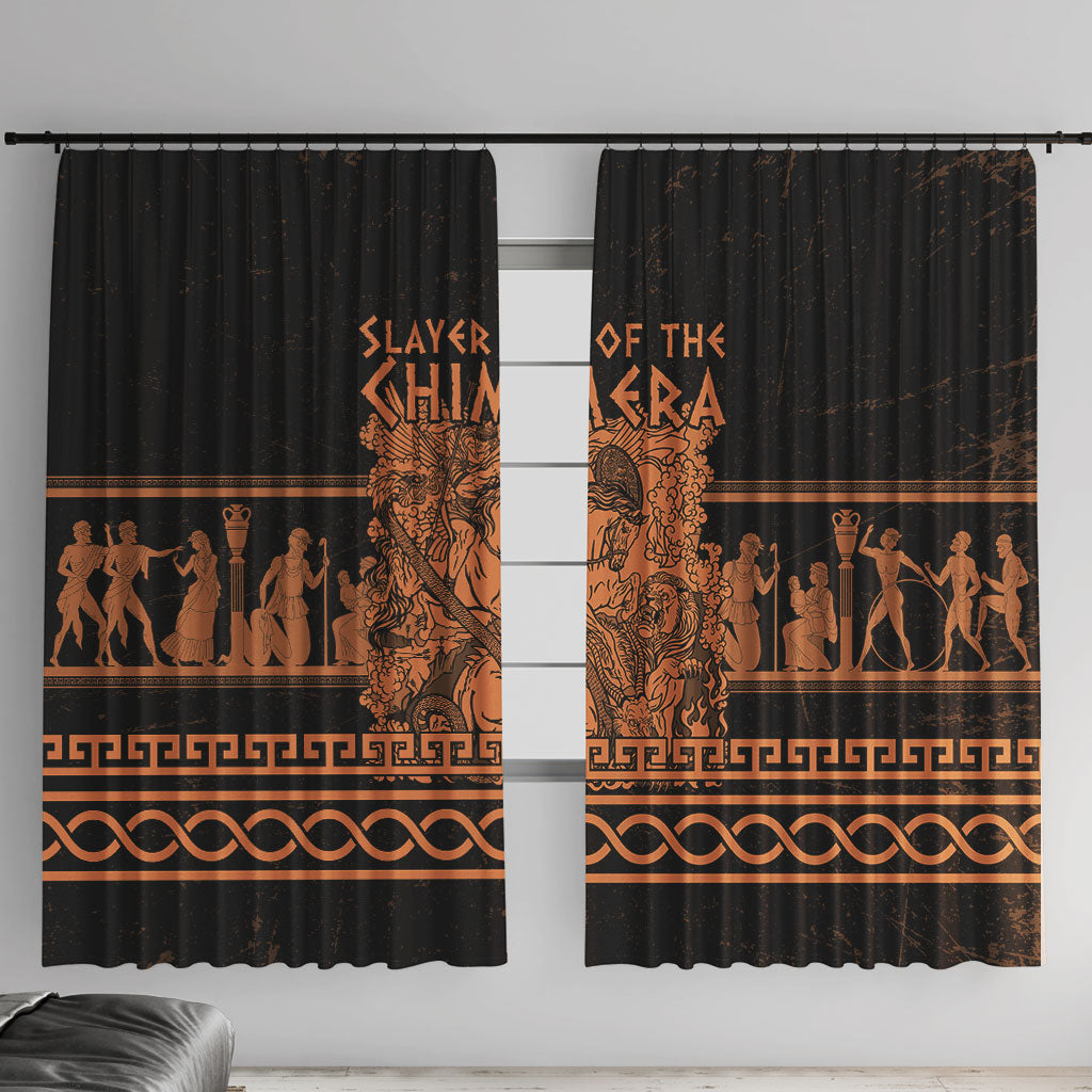 Bellerophon Vs Chimera Greek Mythology Window Curtain Ancient Greek Heroic