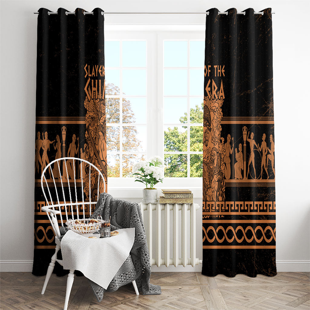 Bellerophon Vs Chimera Greek Mythology Window Curtain Ancient Greek Heroic
