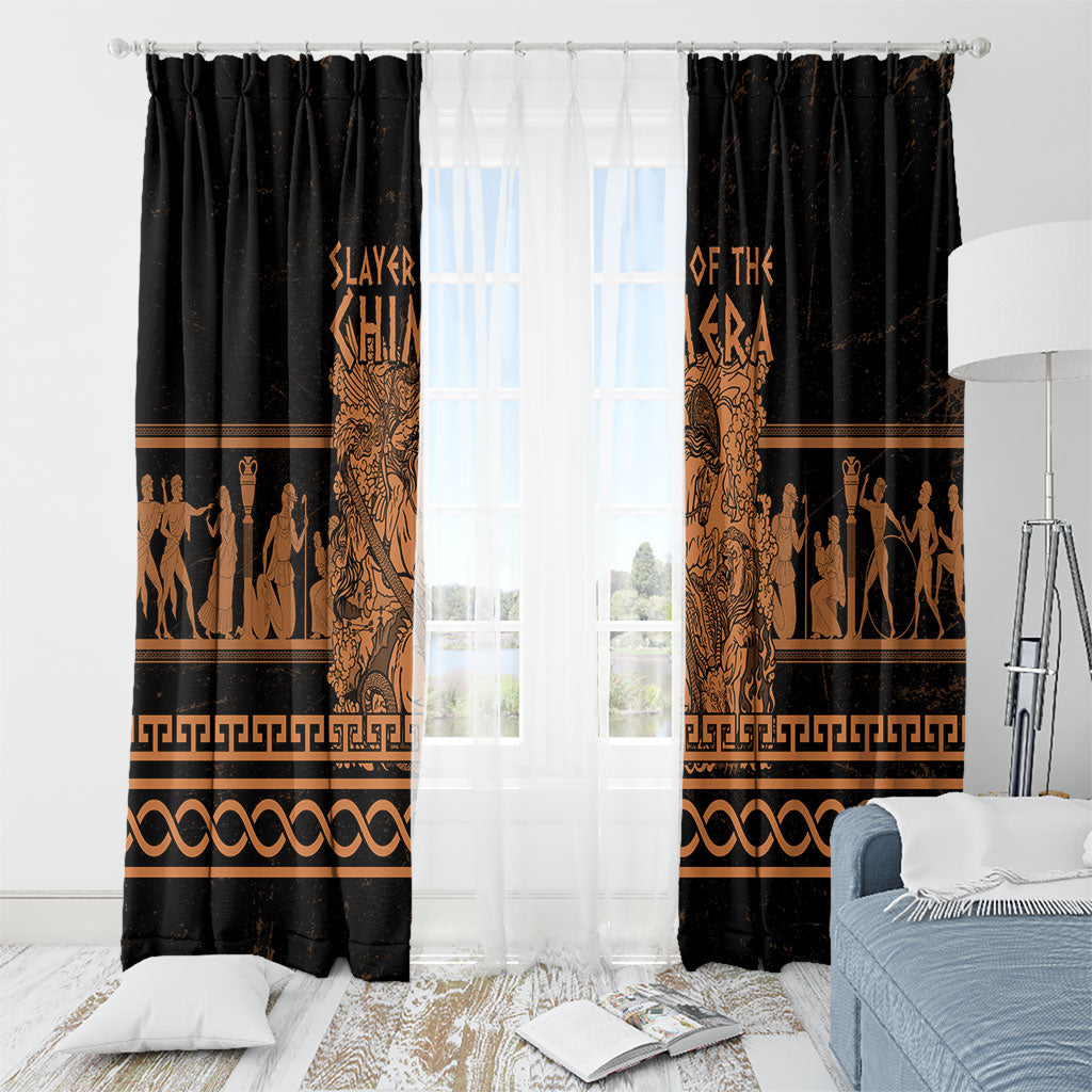 Bellerophon Vs Chimera Greek Mythology Window Curtain Ancient Greek Heroic