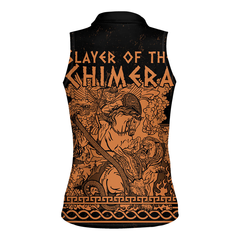 Bellerophon Vs Chimera Greek Mythology Women Sleeveless Polo Shirt Ancient Greek Heroic