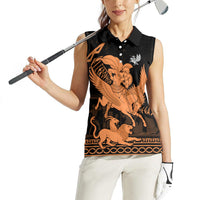 Bellerophon Vs Chimera Greek Mythology Women Sleeveless Polo Shirt Ancient Greek Heroic