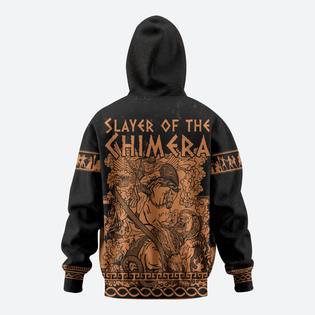 Bellerophon Vs Chimera Greek Mythology Zip Hoodie Ancient Greek Heroic