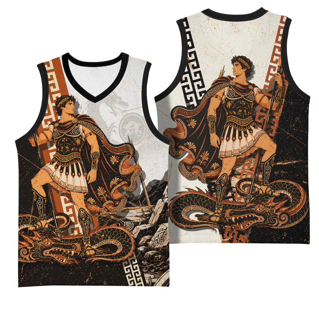 Cadmus Greek Mythology Dragon Slayer Basketball Jersey Spartan Warrior Epic Battle Vintage Grunge