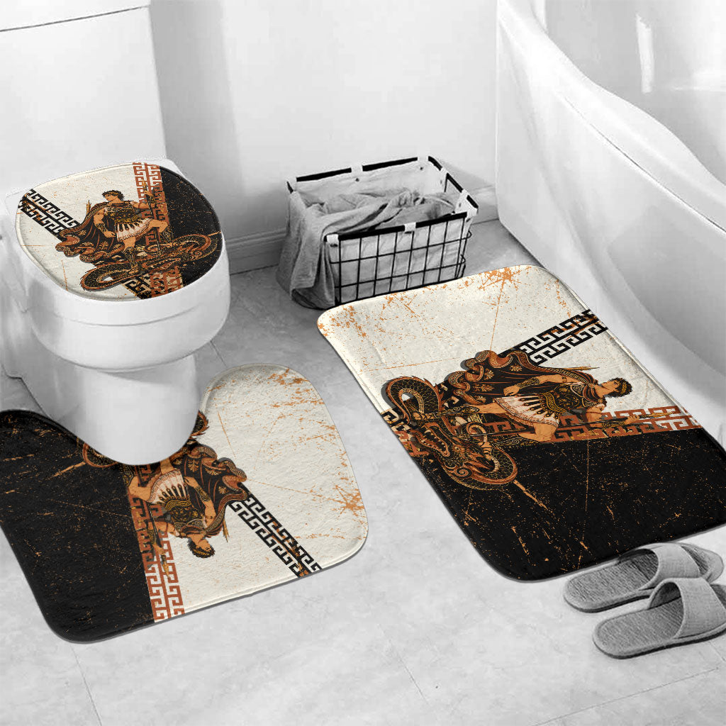 Cadmus Greek Mythology Dragon Slayer Bathroom Set Spartan Warrior Epic Battle Vintage Grunge