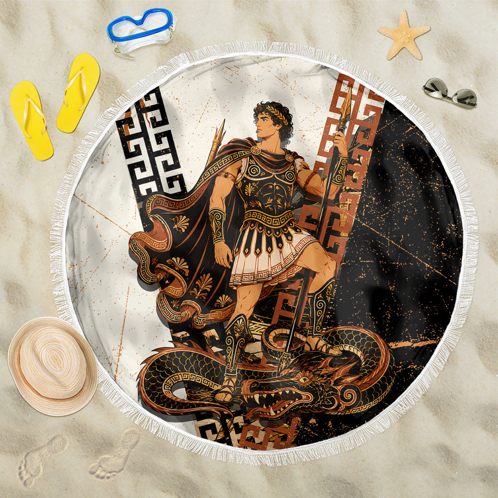 Cadmus Greek Mythology Dragon Slayer Beach Blanket Spartan Warrior Epic Battle Vintage Grunge