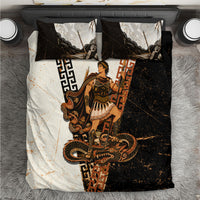 Cadmus Greek Mythology Dragon Slayer Bedding Set Spartan Warrior Epic Battle Vintage Grunge
