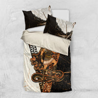 Cadmus Greek Mythology Dragon Slayer Bedding Set Spartan Warrior Epic Battle Vintage Grunge