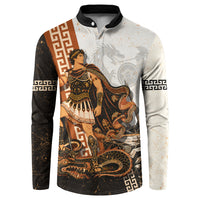 Cadmus Greek Mythology Dragon Slayer Button Sweatshirt Spartan Warrior Epic Battle Vintage Grunge