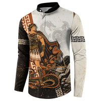 Cadmus Greek Mythology Dragon Slayer Button Sweatshirt Spartan Warrior Epic Battle Vintage Grunge