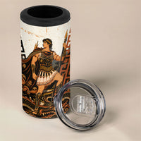 Cadmus Greek Mythology Dragon Slayer 4 in 1 Can Cooler Tumbler Spartan Warrior Epic Battle Vintage Grunge