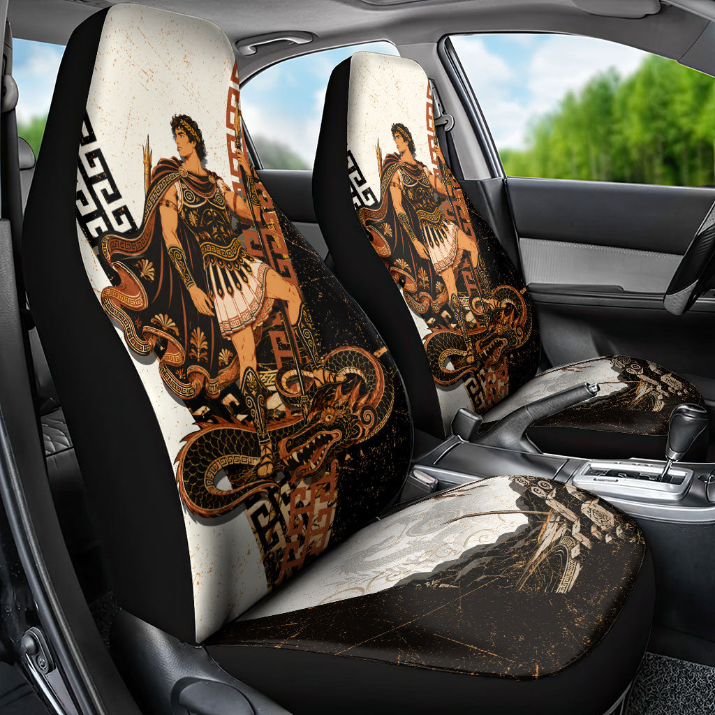 Cadmus Greek Mythology Dragon Slayer Car Seat Cover Spartan Warrior Epic Battle Vintage Grunge