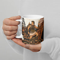 Cadmus Greek Mythology Dragon Slayer Ceramic Mug Spartan Warrior Epic Battle Vintage Grunge