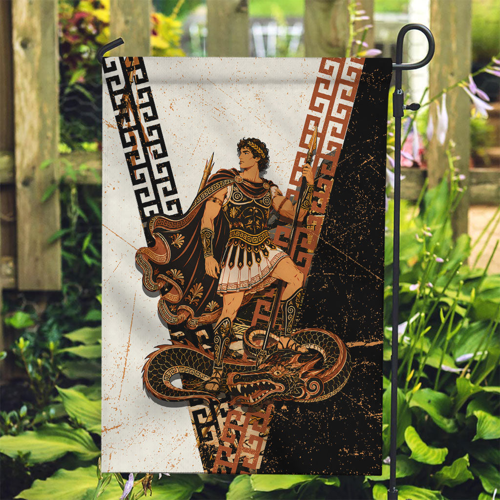 Cadmus Greek Mythology Dragon Slayer Garden Flag Spartan Warrior Epic Battle Vintage Grunge