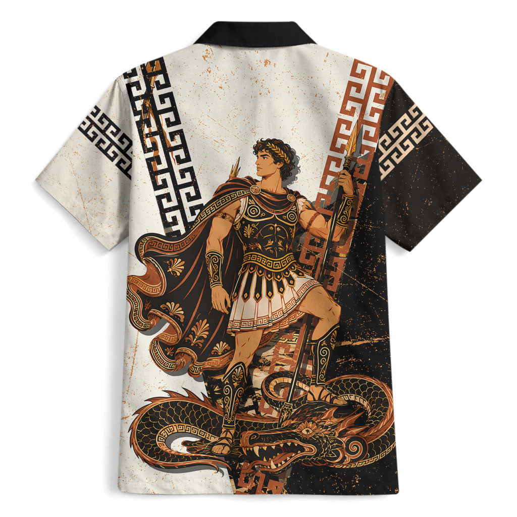 Cadmus Greek Mythology Dragon Slayer Hawaiian Shirt Spartan Warrior Epic Battle Vintage Grunge